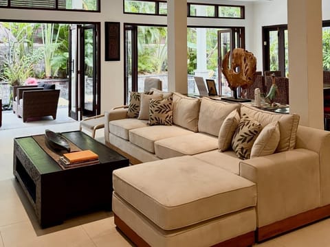 Deluxe Villa, 2 Bedrooms, Private Pool, Garden View | Living area | Flat-screen TV