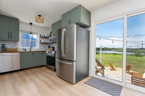 fully stocked kitchen | large fridge
