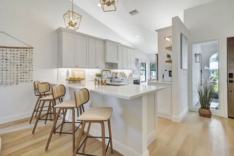 Our kitchen has both formal and informal dining options