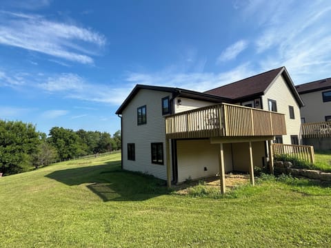 Deck off the kitchen facing east