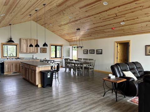 Kitchen and dining area opened to the living room