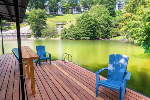 Private dock with lilly pad, storage box, and outdoor seating. Has electrical power for charging phones or speakers. Calm cove perfect for swimming, kayaking, or fishing etc...