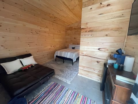 queen bed and futon