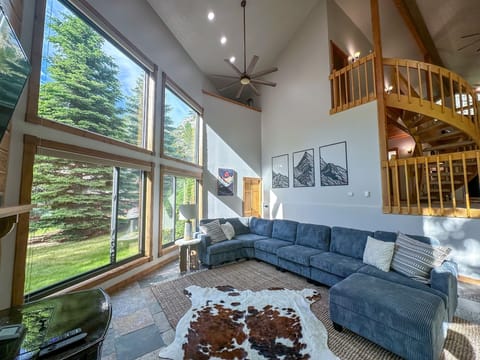 Huge windows, beautiful views, and cozy seating for your group