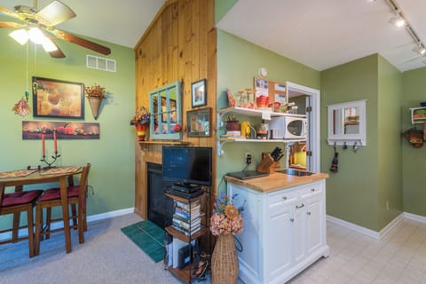 Living area leading into the kitchen.