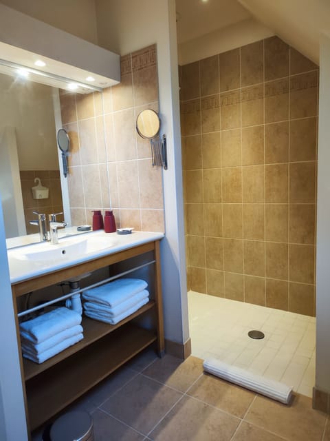 Comfort Triple Room (Fox Green) | Bathroom amenities | Shower, free toiletries, hair dryer, towels