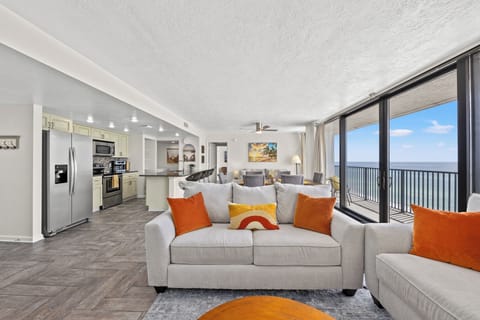 "Blessed Sunset" - 2 Bedroom 2 Bath Beachfront Condo | Living area | 32-inch LED TV with cable channels