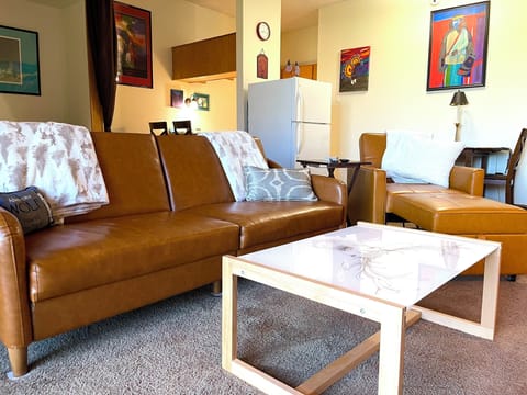 Sit back and relax while catching up on your favorite TV shows in our cozy living space.