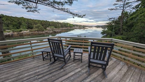 Rocking and enjoying the view from the Blue Lobster deck