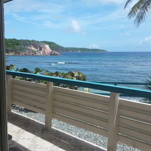 Prime Oceanfront Patio with exterior seating to take in the tropical views