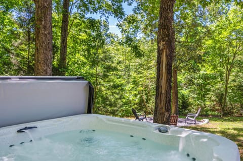 Hot tub is drained, cleaned, and replenished after each stay just for you!