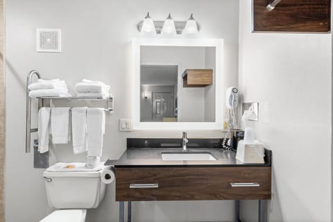 Standard Room, 2 Queen Beds, Non Smoking | Bathroom | Eco-friendly toiletries, hair dryer, towels, soap