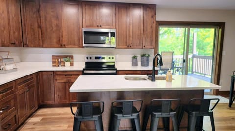 Stocked kitchen with, toaster, oven, micro, dishwasher, blender and keurig