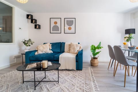 The open-plan living and dining area