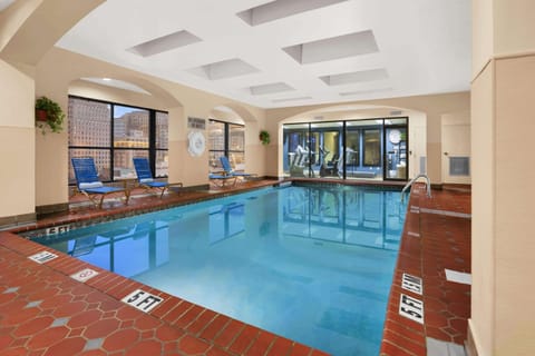 Indoor pool, open 6:00 AM to 10:00 PM, sun loungers