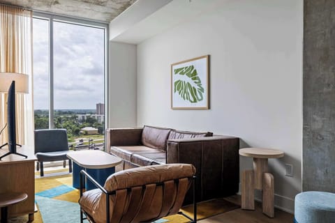 Living room with city views