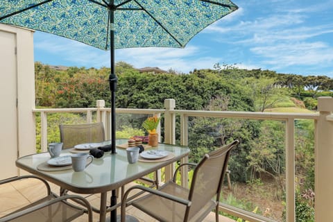 Private balcony and outdoor dining.