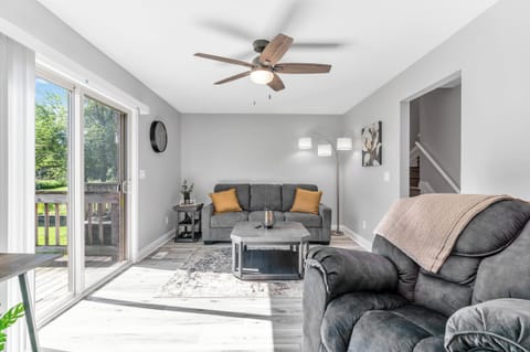Spacious living room with a sofa sleeper for extra guests! 
