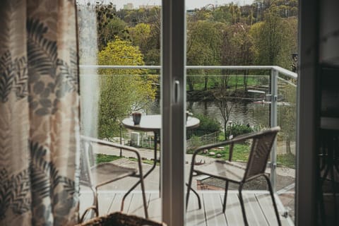 coffee terrace overlooking the river