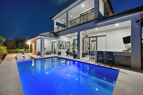 Night time pool