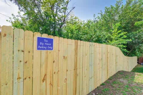 Private parking lot in the back.