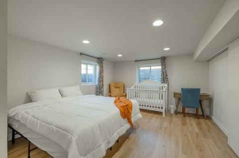 Spacious bedroom ideal for parents traveling with infants.