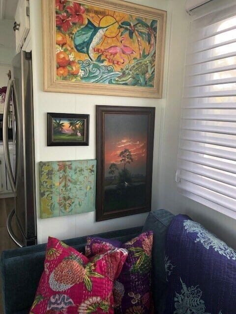 little boho gallery wall in living room