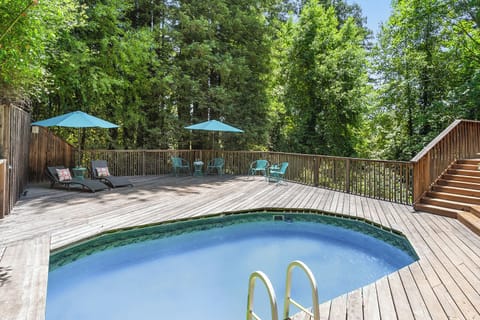 Above-ground pool - solar heated mid-May through mid-October.