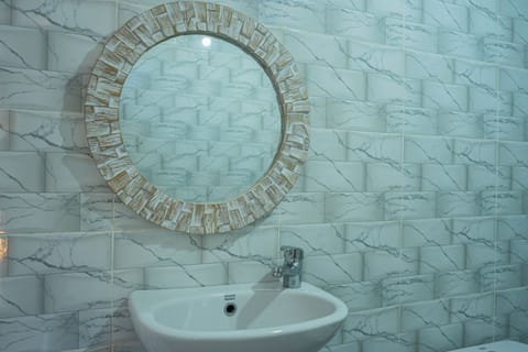 Shower, towels, soap, shampoo