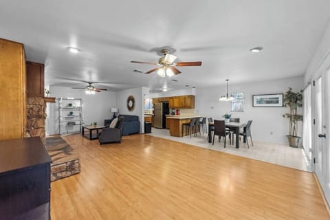This combined living and dining space is ideal for relaxing, dining, and spending quality time together.