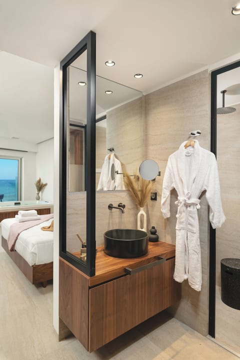 Junior Seafront Suite with Balcony | In-room safe, desk, laptop workspace, soundproofing