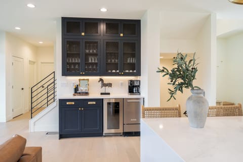 Coffee, wine and cocktail bar with ice maker