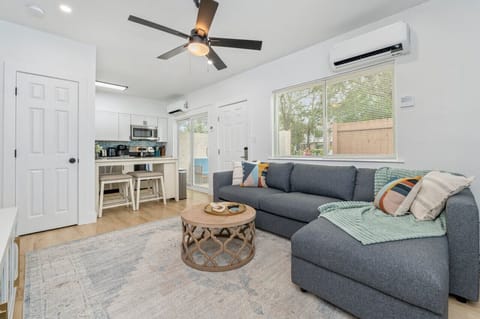 Enjoy quality time with your loved ones in this living room, equipped with a sofa bed and smart TV