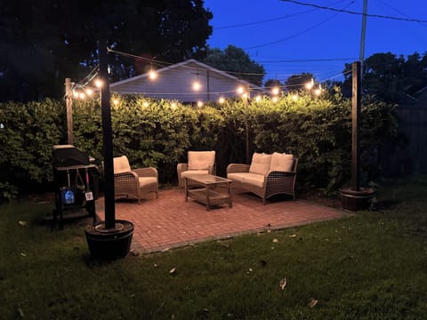 enjoy a night out in our Patio with a privacy fence 