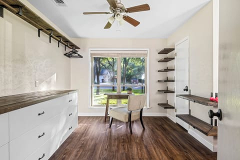 We have an additional closet room where you can stock your things during your stay.