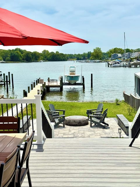 Water view from deck and patio