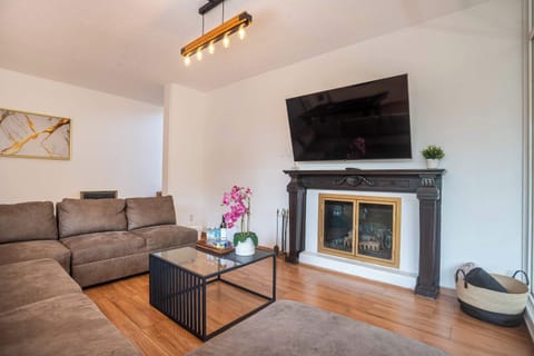 A spacious living room for movie nights.