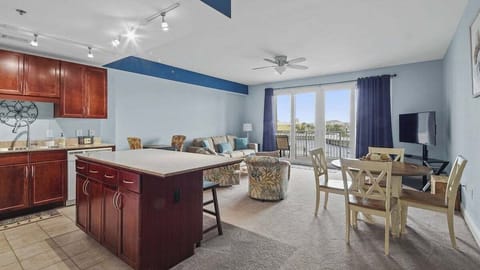Dining table with seating for four.