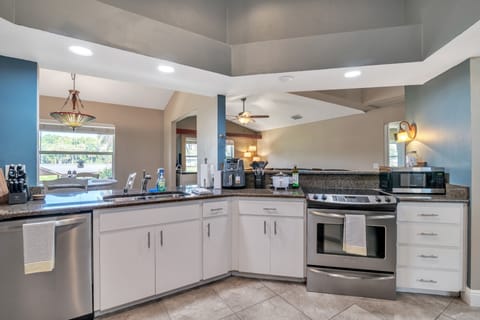 Indoors, Kitchen, Microwave, Oven, Ceiling Fan