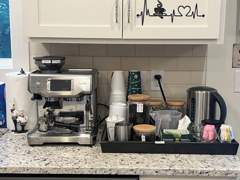 Enjoy fresh coffee or tea, including decaf, at our coffee station. 