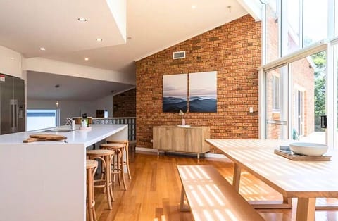 Large timber dining table