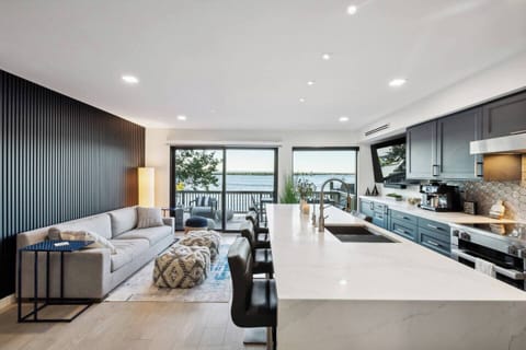 kitchen and living room