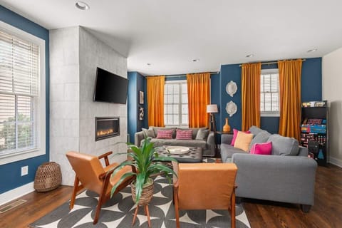 Relax in our spacious and cozy living room, perfect for unwinding after a day of exploring Nashville.