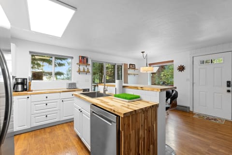 Kitchen with views of the lake