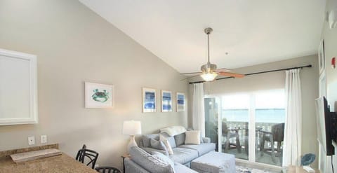 Relax in the comfortable living room and enjoy of gorgeous view of the bay.