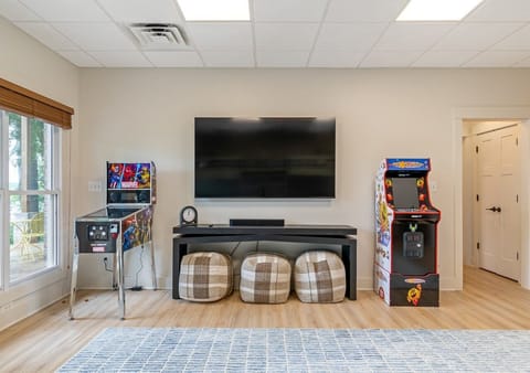 Downstairs bunk and game area