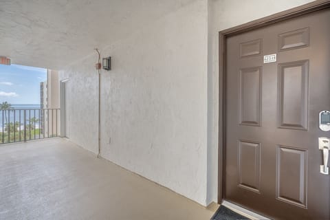 Outside of the elevator, view of unit door