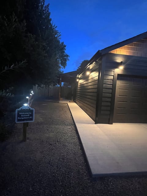 Private entrance with well lite path to your private patio entrance.