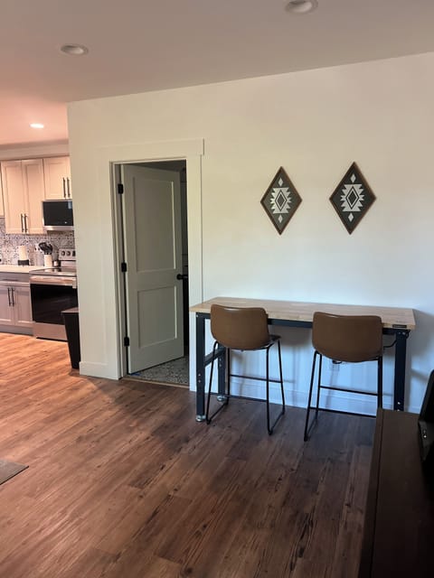 Workspace, extra USB plug in and outlets on side of desk