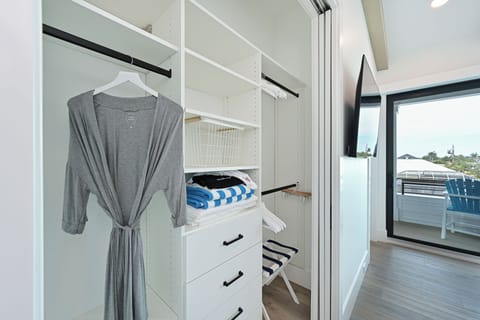 Robes and a variety of towels (bath/hair/makeup) provided in each room.